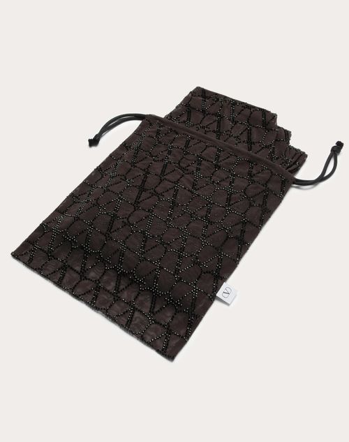 Valentino - Toile Iconographe Jersey Tulle Embroidered Rhinestone Tights - Ebony/black - Woman - Soft Accessories