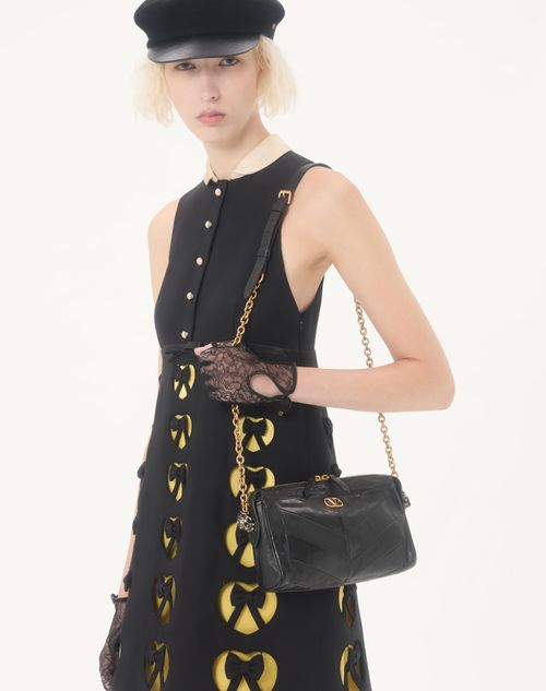 Valentino - Embroidered Crepe Couture Short Dress - Black/yellow - Woman - Ready To Wear