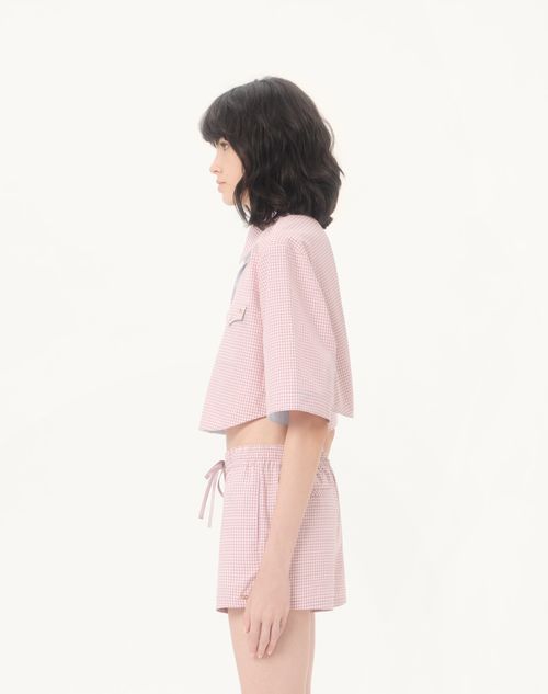 Valentino - Shirt With Checked Pattern - Pink/ivory - Woman - Shirts And Tops