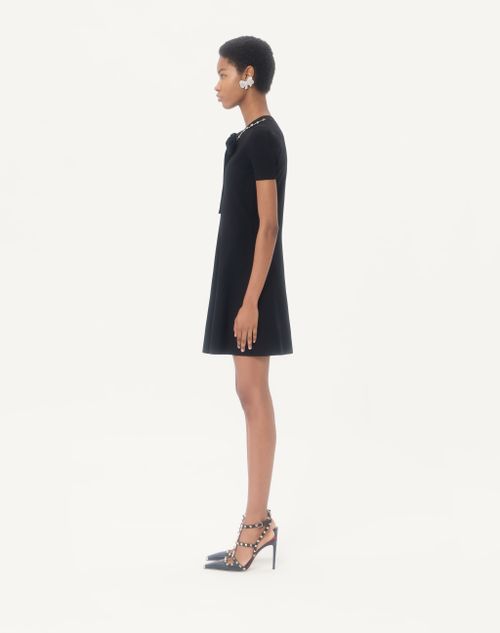 Valentino - Embroidered Knit Dress - Black - Woman - Knitwear