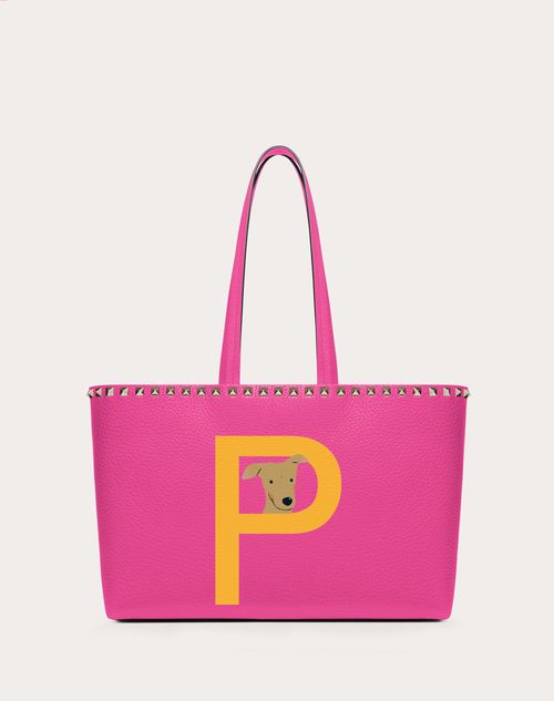 Valentino Garavani - Valentino Garavani Rockstud Pet Customizable Small Tote Bag - Sheer Fuchsia/sunflower - Woman - Rockstud Pet - Bags