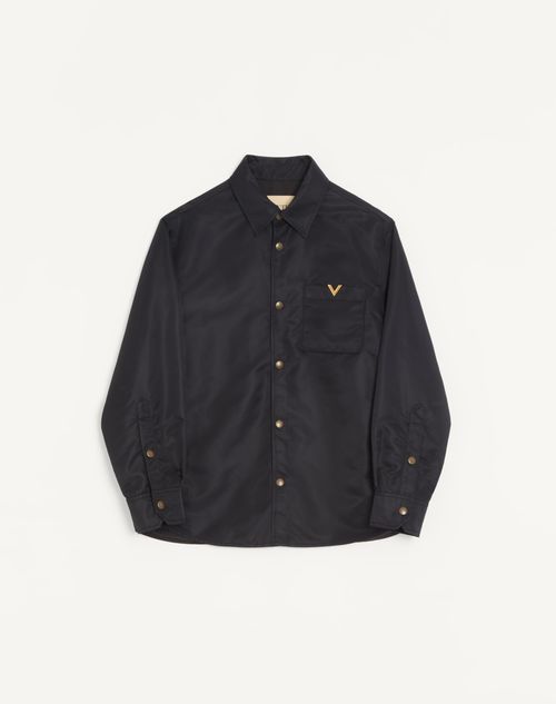 Valentino - Valentino Nylon Shirt Jacket With Vgold - Black - Man - Gifts For Him