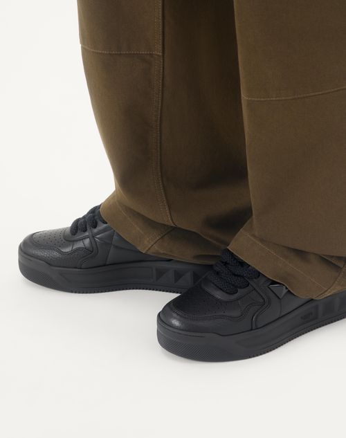 Valentino Garavani - One Stud Xl Nappa Leather Low-top Sneaker - Black - Man - Sneakers