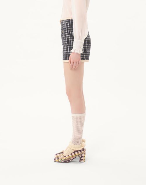 ブークレ ショートパンツ for ウィメンズ インチ ネイビー ブークレ ショートパンツ for ウィメンズ インチ ネイビー