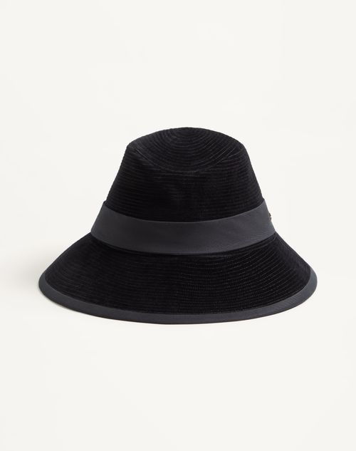 Valentino Garavani - Vlogo Signature Cotton Hat. - Black/gold - Man - Hats And Gloves