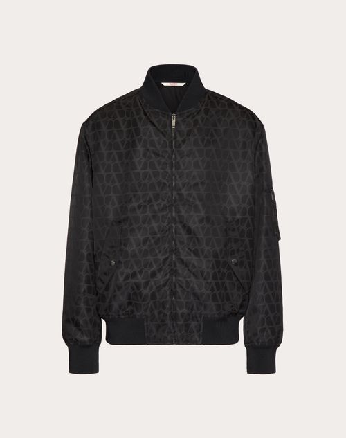Valentino - Nylon Bomber Jacket With Toile Iconographe Print - Black - Man - Outerwear