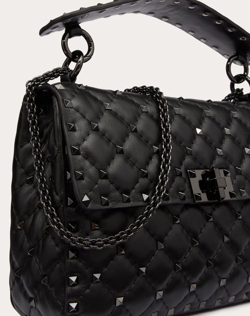 Valentino Rockstud Spike Medium Quilted Top-Handle Bag