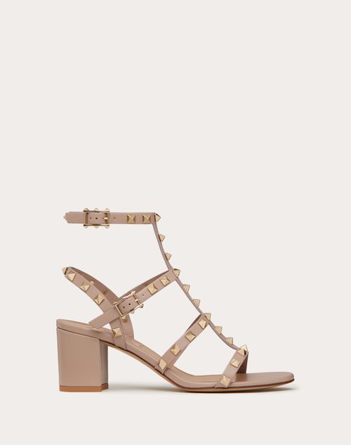 underviser dybt siv Rockstud Calfskin Ankle Strap Sandal 60 Mm for Woman in Black | Valentino US