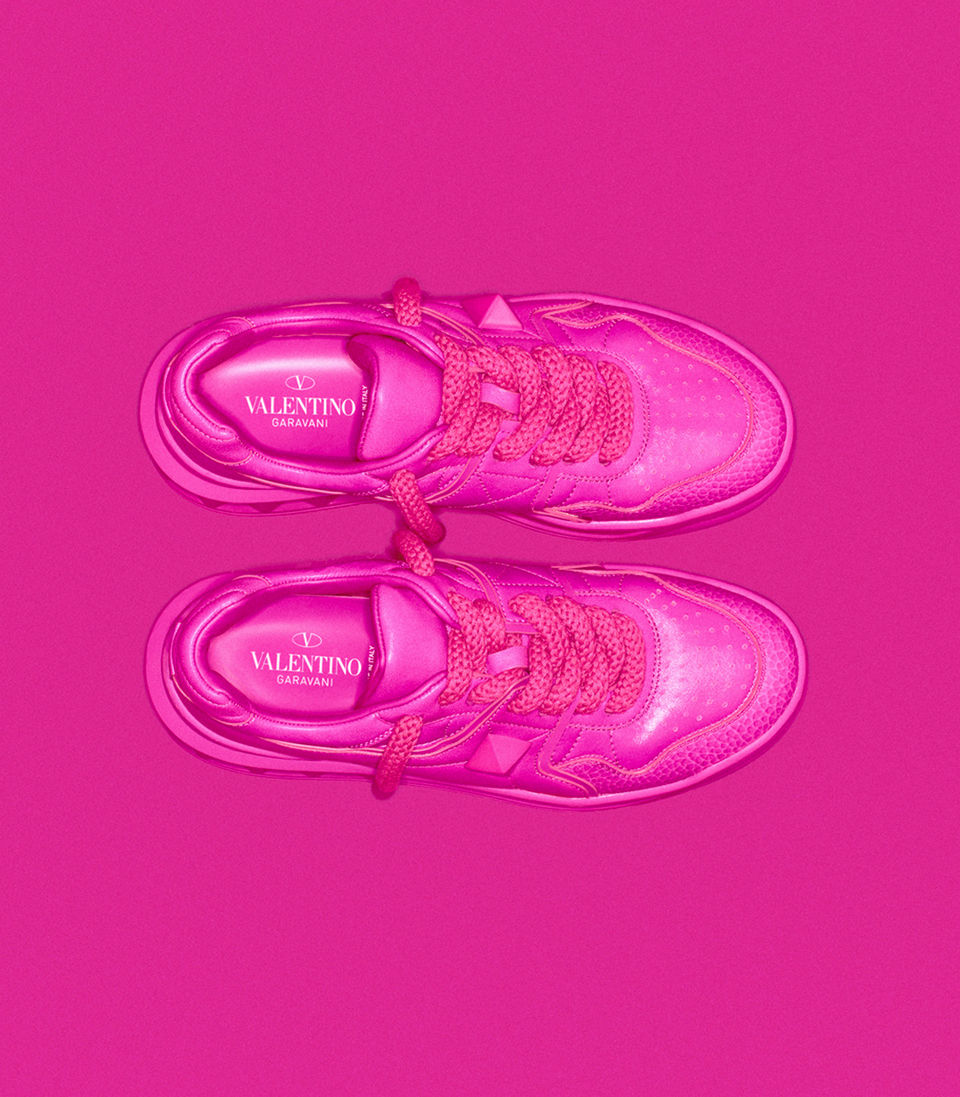 mens pink valentino trainers