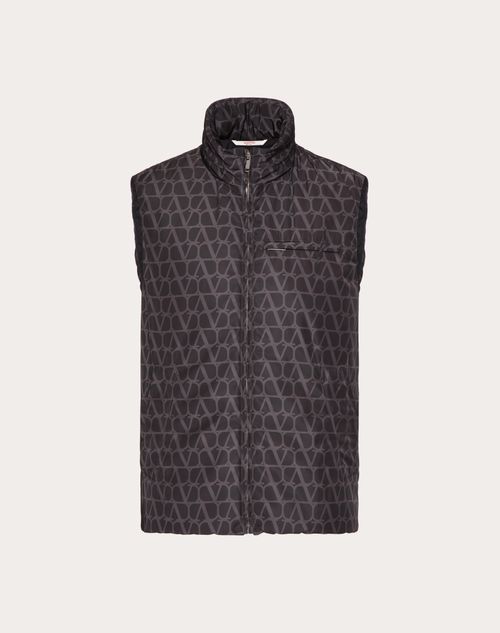 Valentino - Nylon Vest With Toile Iconographe Print - Black - Man - Winter Shop