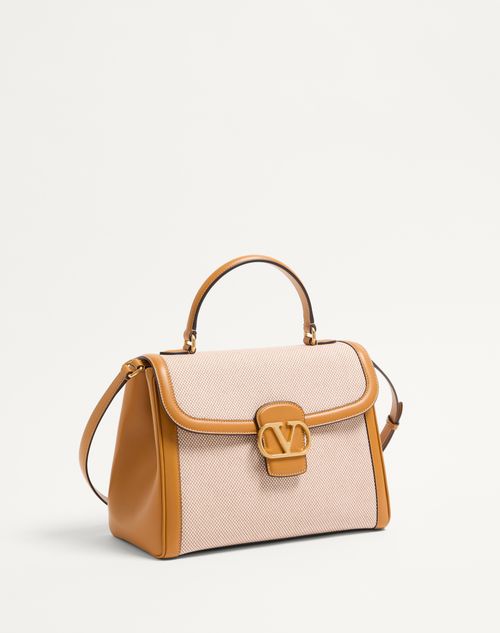 Valentino Garavani - Valentino Garavani 9to5 Canvas Handbag - Natural/tobacco - Woman - Top Handle Bags