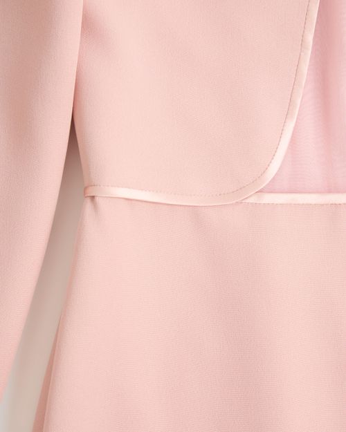 Valentino - Cady Couture Midi Dress With Feathers - Rose - Woman - Dresses