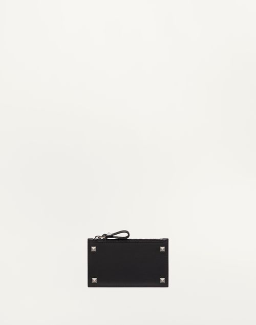 Valentino Garavani - Porte-cartes Rockstud - Noir - Homme - Portefeuilles Et Petite Maroquinerie