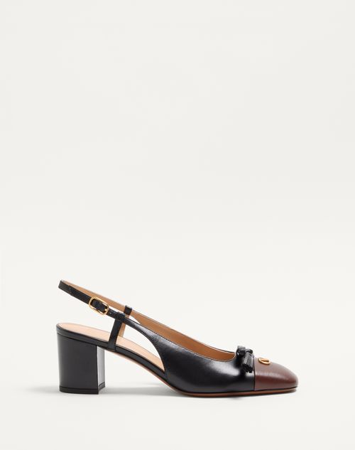 Valentino Garavani - Valet Du Roi Kid Slingback Pump 60mm - Black/coffe - Woman - Gifts For Her