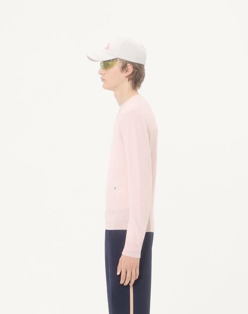 Valentino - Valentino Cashmere Sweater With Butterfly Embroidery - Pink - Man - Knitwear