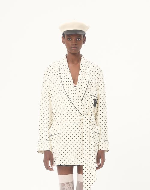 Valentino - Caban In Supergran Plusdepois Print - Birch/black - Woman - Jackets And Blazers