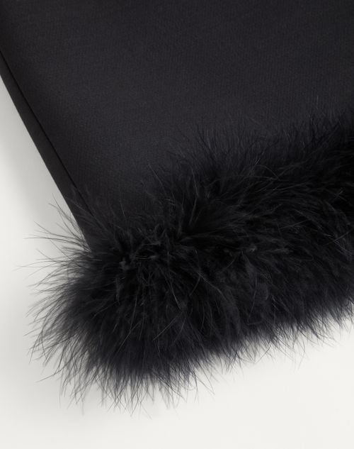 Valentino - Crepe Couture Rock Mit Federn - Schwarz - Frau - Röcke