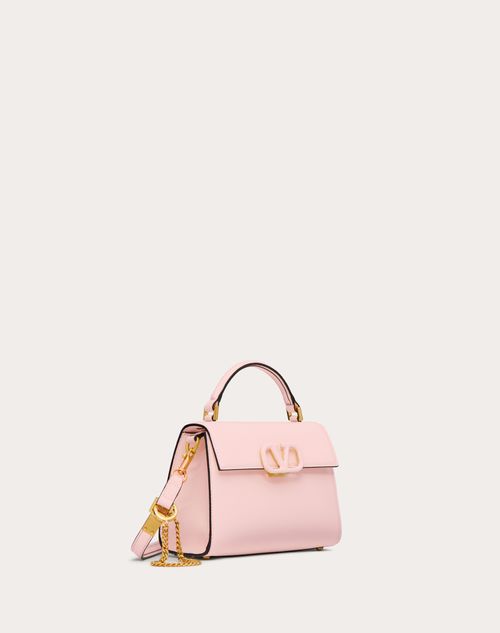 Valentino Garavani - Mini Vsling Grainy Calfskin Handbag - Rose Quartz - Woman - Top Handle Bags