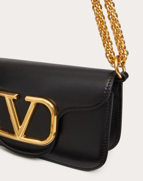 Locò Small Shoulder Bag In Calfskin for Woman in Black | Valentino US