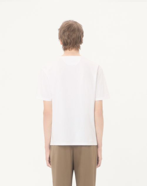 Valentino - 발렌티노 '유 캔 컴 투 마이 빌라' 프린트 코튼 저지 티셔츠 - 화이트/블랙 - 남성 - 티셔츠 & 스웻셔츠
