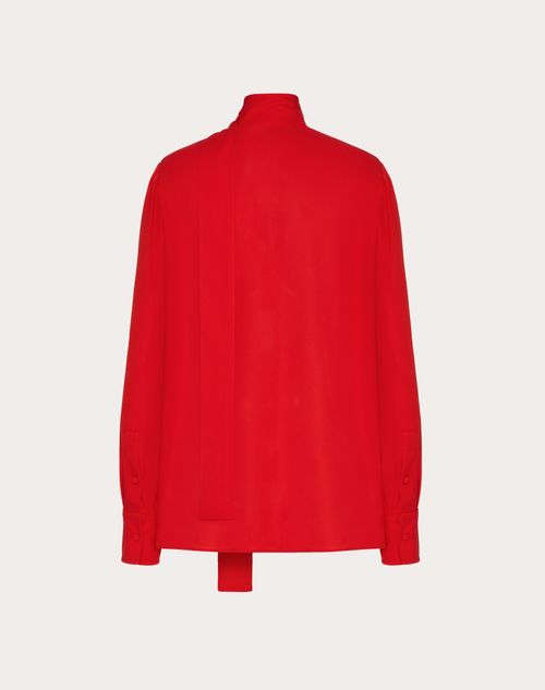 Valentino - Georgette Blouse - Red - Woman - Shirts And Tops