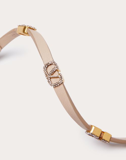 Valentino Garavani - Vlogo Signature Leather Bracelet - Powder Rose - Woman - Woman