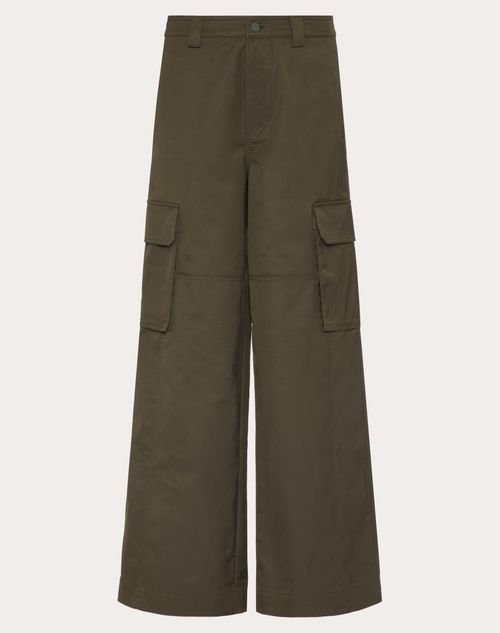 Valentino - Pantalone Cargo In Nylon - Olive - Uomo - Pantaloni E Shorts
