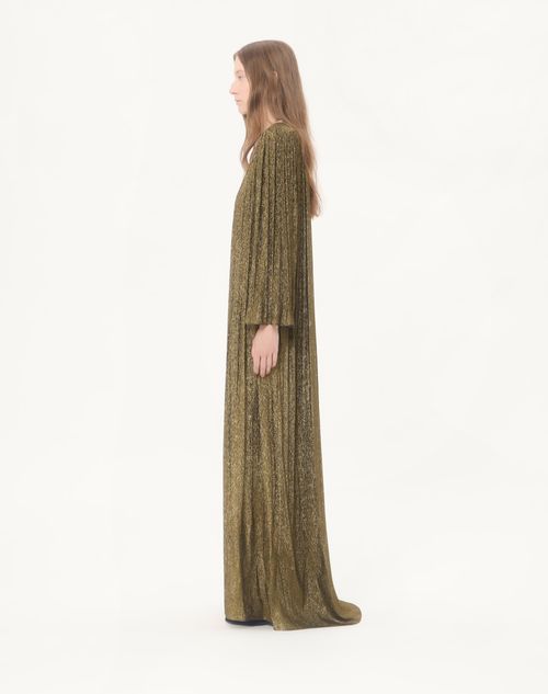 Valentino - Long Dress In Embroidered Creponne Lurex - Black/gold - Woman - Gowns