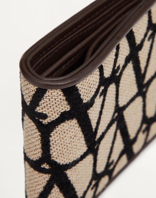 Valentino Garavani - Toile Iconographe Wallet With Leather Details - Natural/fondant - Man - Man Bags & Accessories Sale
