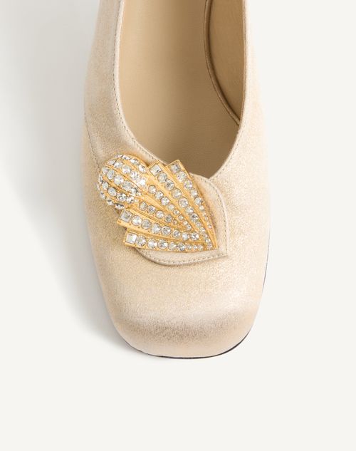 Valentino Garavani - Adamantine Slingback Pumps In Glitter Fabric 60mm - Antique Brass - Woman - Woman Shoes Sale
