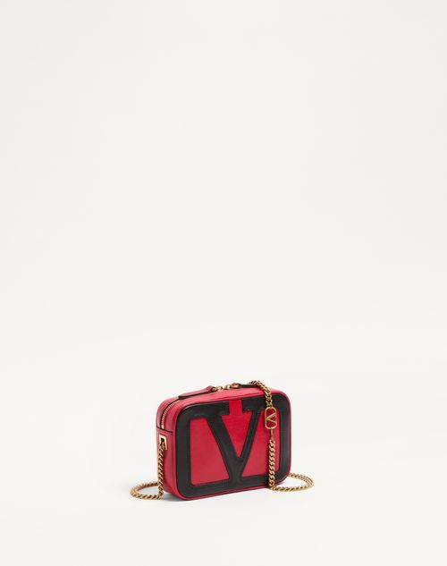Valentino Garavani - Valentino Garavani Viva Superstar Gürteltasche Aus Nappaleder - Rot/schwarz - Frau - Valentino Garavani Viva Superstar