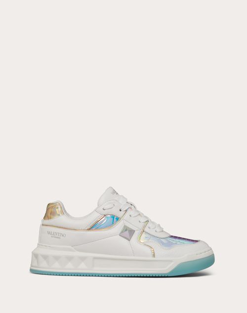 Valentino Garavani - One Stud Low Top Sneaker In Nappa Leather With Iridescent Details - White - Woman - Sneakers