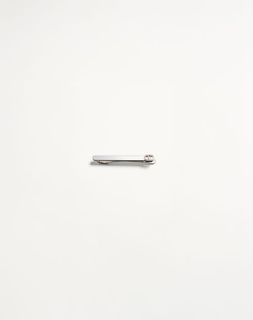 Valentino Garavani - Valentino Garavani Vlogo Signature Metal Tie Clip - Transparent - Man - Jewelry