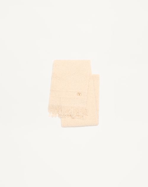 Valentino Garavani - Vlogo Signature Scarf In Wool, Cashmere And Silk - Butter/gold - Woman - Soft Accessories
