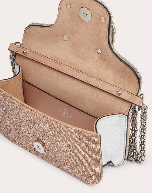 Valentino Garavani Loco Small Shoulder Bag in Transparent & Crystal