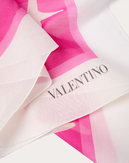 Valentino Garavani - Escape Pareo With Pochon In Cotton And Silk - Ivory/pink Pp - Woman - Soft Accessories - Accessories