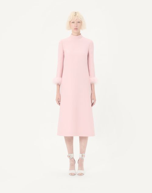 Valentino - Crepe Couture Dress With Feathers - Rose - Woman - Dresses