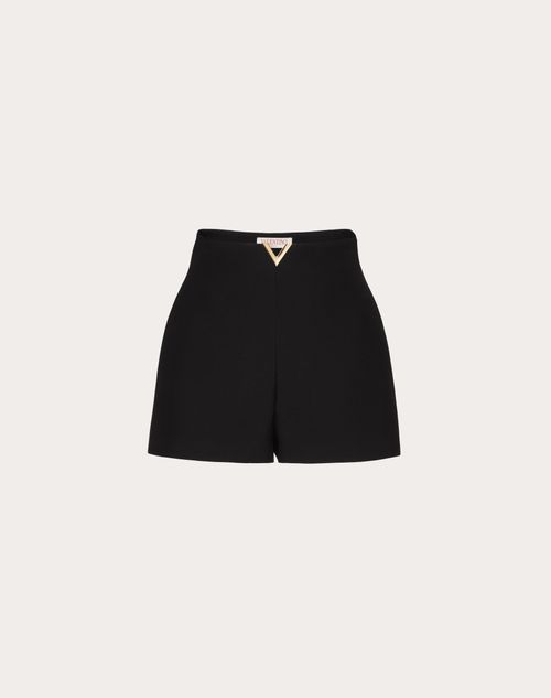 Valentino - Short En Crêpe Couture - Noir - Femme - Shorts Et Pantalons