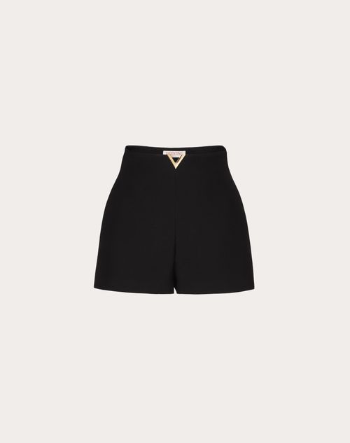 Valentino - Shorts In Crepe Couture - Nero - Donna - Pantaloni E Shorts