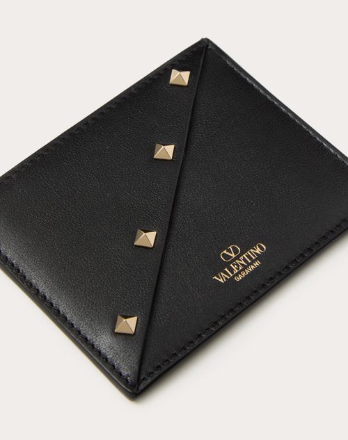 Valentino Garavani - Valentino Garavani Rockstud Wispy Cardholder In Calfskin - Black - Woman - Wallets And Small Leather Goods