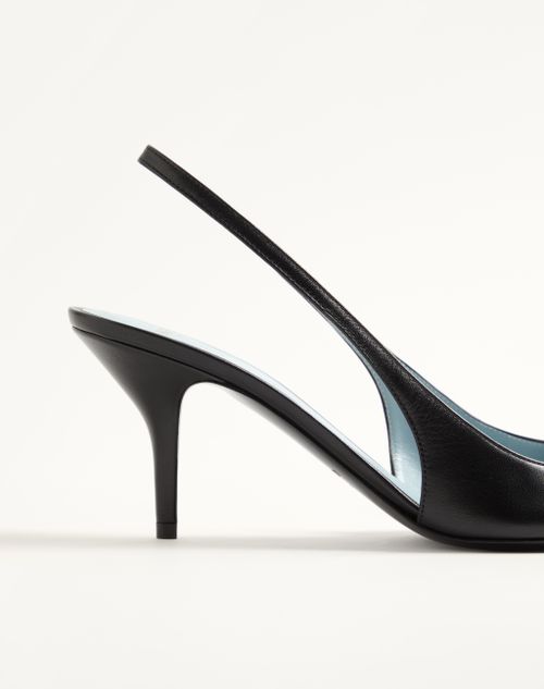 Valentino Garavani - Coeur Royal Slingback Pumps In Kidskin 75mm - Black - Woman - Pumps And Slingbacks