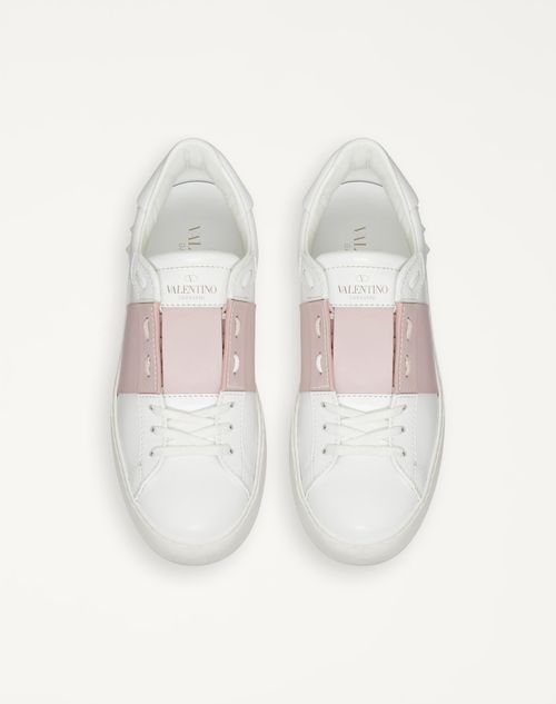 Valentino Garavani - Open Sneaker In Calfskin Leather - White/water Rose - Woman - Shoes