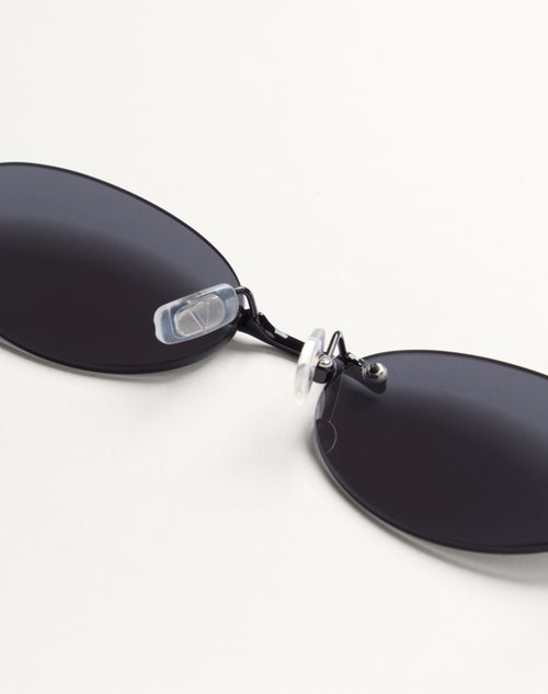Valentino - Geometric Metal Eyewear - Black/grey - Woman - Eyewear