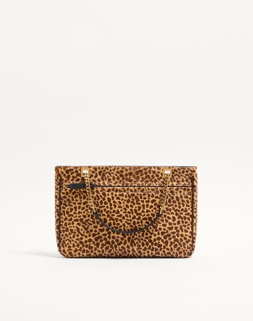 Valentino Garavani - Valentino Garavani Viva Superstar Small Shopping Bag In Pony-effect Calfskin - Animal Print - Woman - Totes