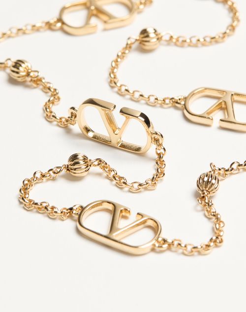 Valentino Garavani - VLOGO SIGNATURE METAL NECKLACE - Gold - Woman - Jewellery