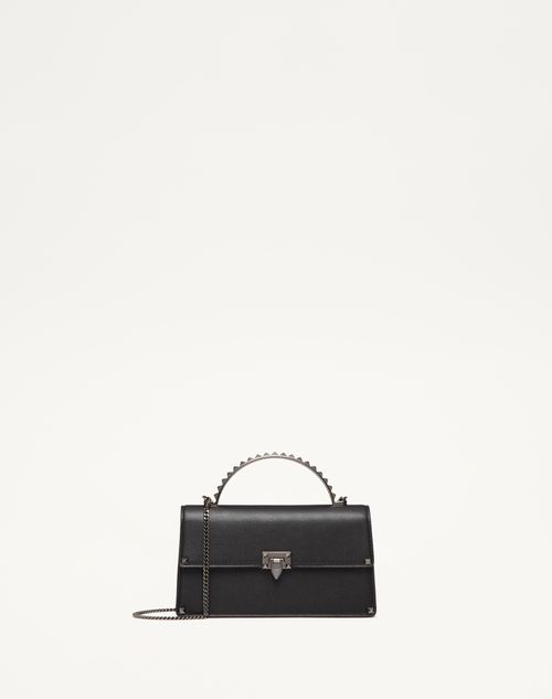 Valentino Garavani - Mini Sac À Main Rockstud En Cuir De Veau - Noir - Femme - Pochettes