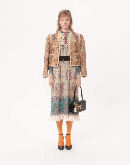 Valentino - Piquet Jacket With Voyage Imaginaire Paisley Print - Multicolor - Woman - Jackets And Blazers