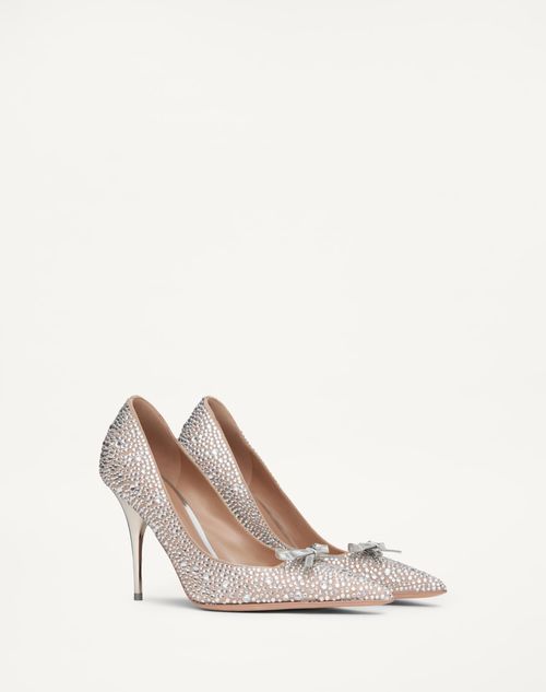 Valentino Garavani - Romance Bow Pump With Crystals 100mm - Crystal - Woman - Woman Shoes Sale