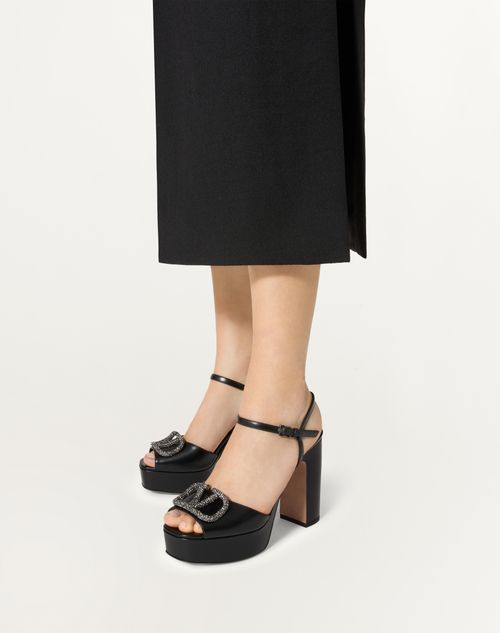 Sandal With Vlogo Signature Platform In Calfskin 115mm for Sandal With Vlogo Signature Platform In Calfskin 115mm for