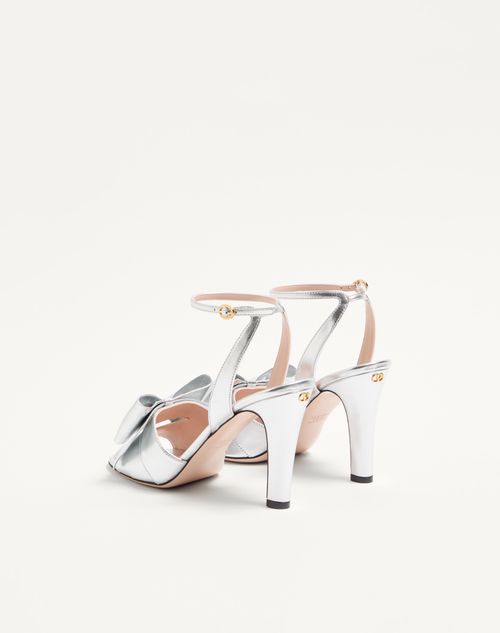 Valentino Garavani - Bowow Sandal In Laminated Nappa 95mm - Silver - Woman - Woman Shoes Sale
